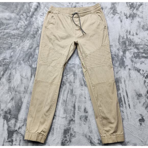 George Pants Mens M (32-34) Tan Khaki Stretch Twill Moto Jogger Casual Preppy - Picture 1 of 10
